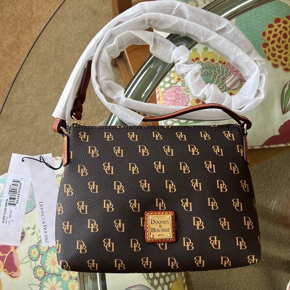 Dooney & Bourke Handbags - Gretta Crossbody Pouchette Purse, Brand New, Brown Tmoro